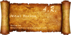 Antal Rozina névjegykártya